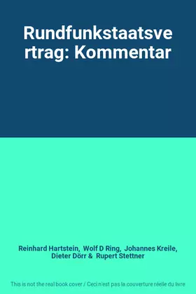 Couverture du produit · Rundfunkstaatsvertrag: Kommentar