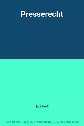 Couverture du produit · Presserecht