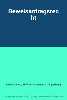 Couverture du produit · Beweisantragsrecht