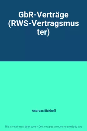 Couverture du produit · GbR-Verträge (RWS-Vertragsmuster)