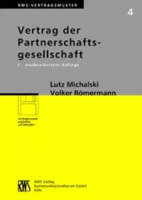 Couverture du produit · Vertrag der Partnerschaftsgesellschaft (RWS-Vertragsmuster)