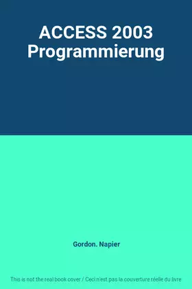 Couverture du produit · ACCESS 2003 Programmierung