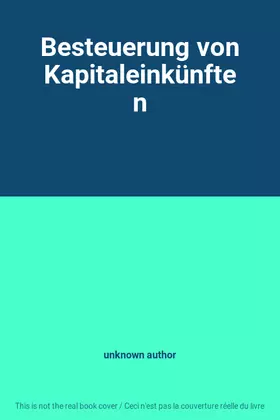 Couverture du produit · Besteuerung von Kapitaleinkünften