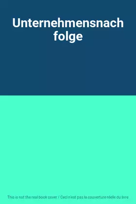 Couverture du produit · Unternehmensnachfolge