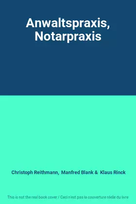Couverture du produit · Anwaltspraxis, Notarpraxis
