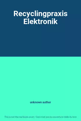 Couverture du produit · Recyclingpraxis Elektronik