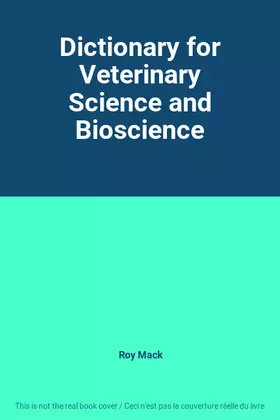 Couverture du produit · Dictionary for Veterinary Science and Bioscience