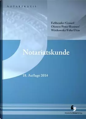 Couverture du produit · Notariatskunde