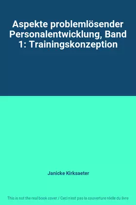 Couverture du produit · Aspekte problemlösender Personalentwicklung, Band 1: Trainingskonzeption