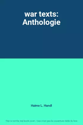 Couverture du produit · war texts: Anthologie