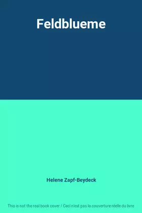 Couverture du produit · Feldblueme