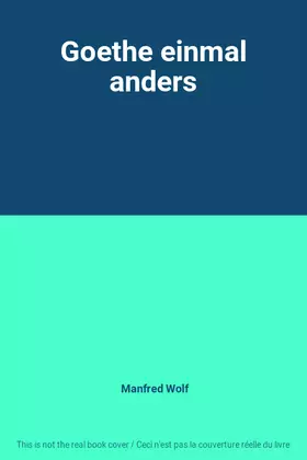 Couverture du produit · Goethe einmal anders