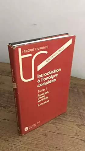 Couverture du produit · Introduction � l'analyse complexe