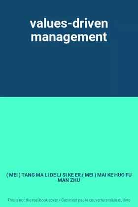 Couverture du produit · values-driven management