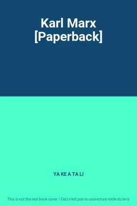 Couverture du produit · Karl Marx [Paperback]