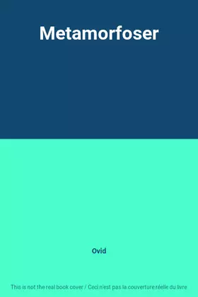 Couverture du produit · Metamorfoser