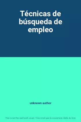 Couverture du produit · Técnicas de búsqueda de empleo