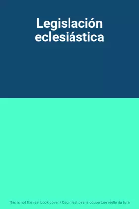 Couverture du produit · Legislación eclesiástica