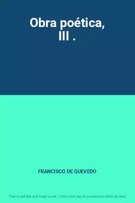 Couverture du produit · Obra poética, III .