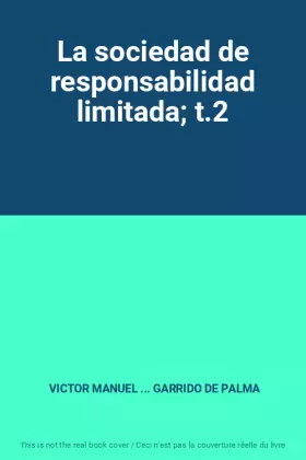 Couverture du produit · La sociedad de responsabilidad limitada; t.2