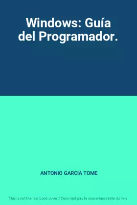 Couverture du produit · Windows: Guía del Programador.
