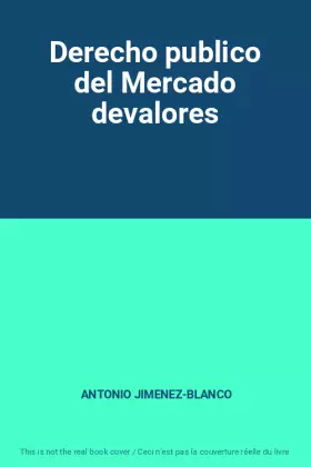 Couverture du produit · Derecho publico del Mercado devalores