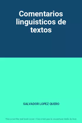 Couverture du produit · Comentarios linguisticos de textos
