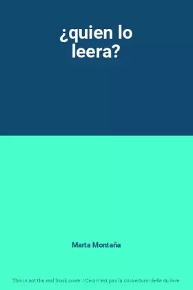 Couverture du produit · ¿quien lo leera?
