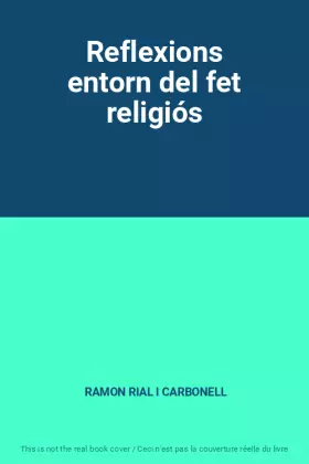 Couverture du produit · Reflexions entorn del fet religiós