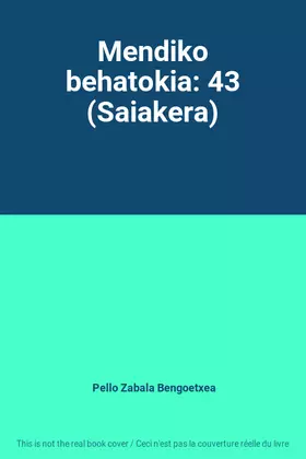 Couverture du produit · Mendiko behatokia: 43 (Saiakera)