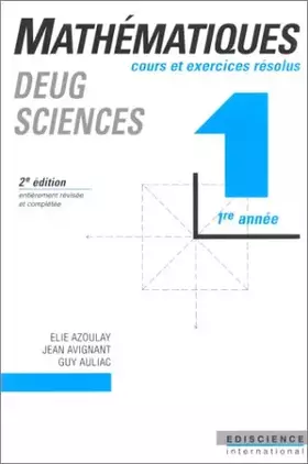 Couverture du produit · Mathématique DEUG de sciences, tome 1. cours et exercices,