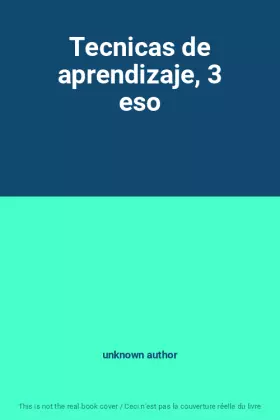 Couverture du produit · Tecnicas de aprendizaje, 3 eso