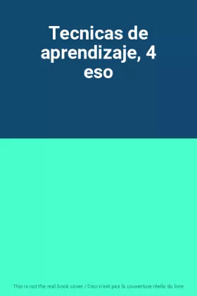 Couverture du produit · Tecnicas de aprendizaje, 4 eso
