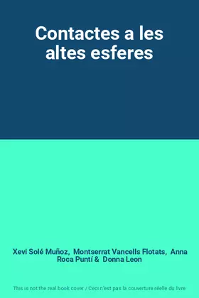 Couverture du produit · Contactes a les altes esferes