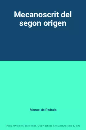 Couverture du produit · Mecanoscrit del segon origen