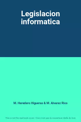 Couverture du produit · Legislacion informatica