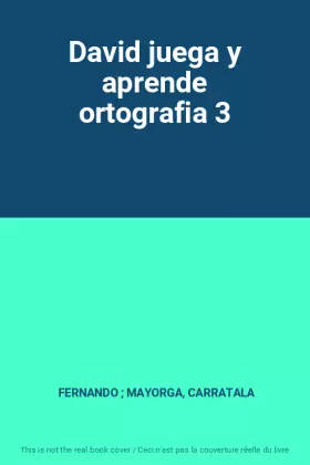 Couverture du produit · David juega y aprende ortografia 3