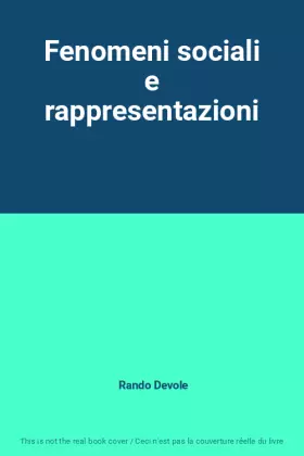 Couverture du produit · Fenomeni sociali e rappresentazioni