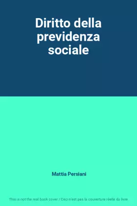 Couverture du produit · Diritto della previdenza sociale