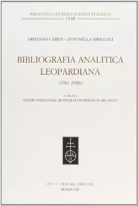 Couverture du produit · Bibliografia leopardiana (1981-1986)