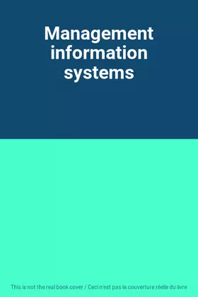 Couverture du produit · Management information systems