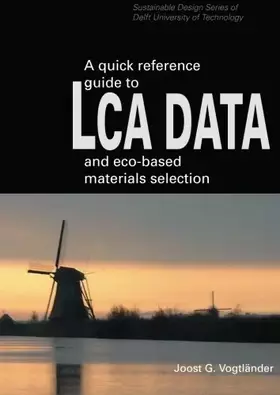 Couverture du produit · A quick reference guide to LCA data and eco-based materials selection