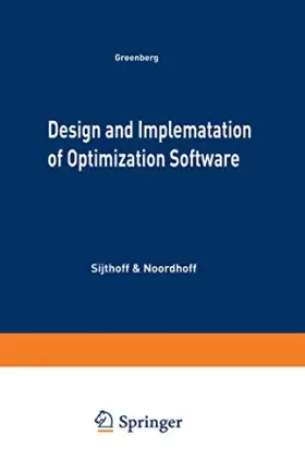 Couverture du produit · Design and Implementation of Optimization Software: 28