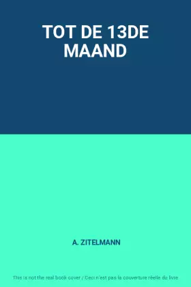 Couverture du produit · TOT DE 13DE MAAND