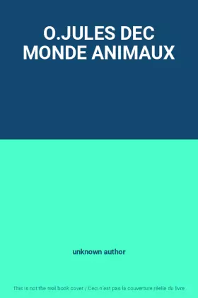 Couverture du produit · O.JULES DEC MONDE ANIMAUX