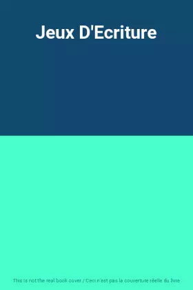 Couverture du produit · Jeux D'Ecriture