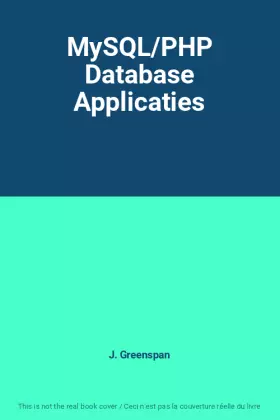 Couverture du produit · MySQL/PHP Database Applicaties