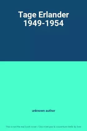 Couverture du produit · Tage Erlander 1949-1954