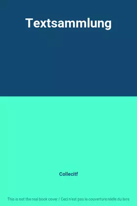 Couverture du produit · Textsammlung
