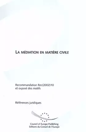 Couverture du produit · la mediation en matiere civile